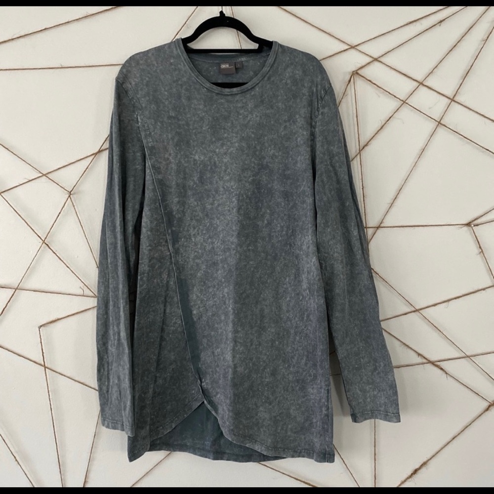 Acid wash longline long sleeve tee from ASOS